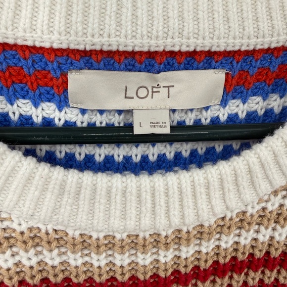LOFT Colorful Striped Knit Sweater - Picture 4 of 11